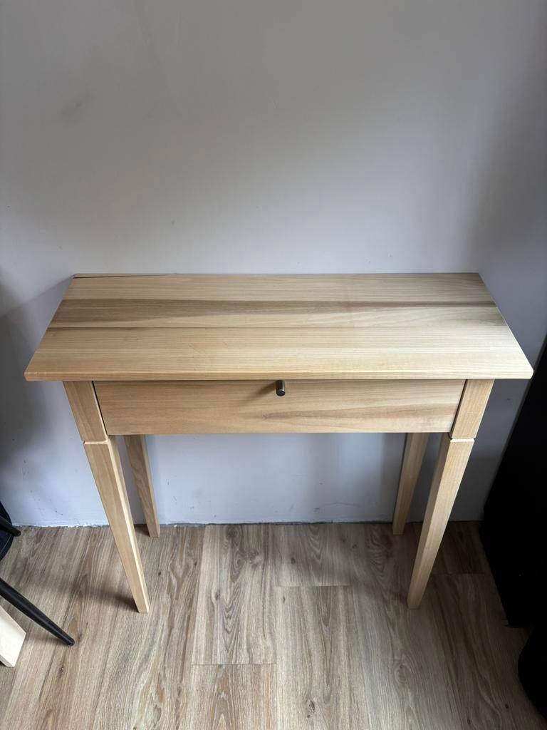 Massief houten sidetable, Ophalen, Zo goed als nieuw, 25 tot 50 cm, Rechthoekig