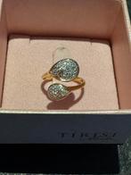 Tirisi Tre geelgouden ring 18 karaat met diamanten  17,5, Nieuw, Ophalen of Verzenden, 17 tot 18, Dame