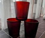 Drie Glazen Arcoroc Rood, Ophalen of Verzenden, Zo goed als nieuw, Frisdrankglas