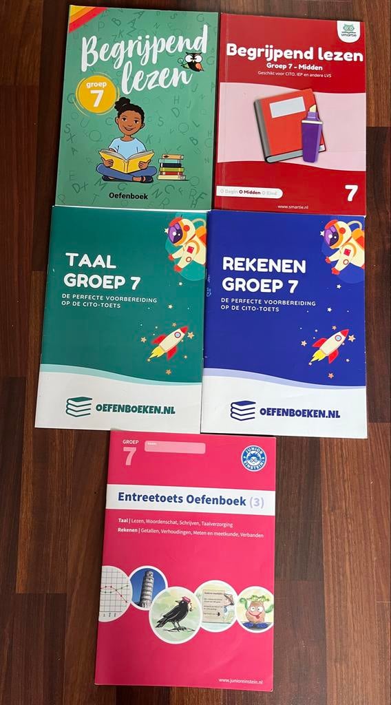 Oefenboeken Groep 7: Begrijpend Lezen, Taal, Rekenen, Entree, Ophalen, Zo goed als nieuw, Overige niveaus, Nederlands