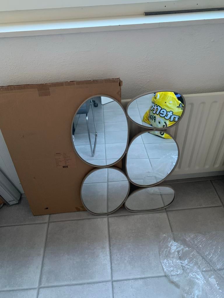 Spiegel met meerdere ovale vormen, Ophalen, Nieuw, Minder dan 100 cm, Overige vormen