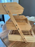 Bamboe Opvouwbaar Fruitrek - 3 Laags, Ophalen, Mand, Zo goed als nieuw, Rechthoekig