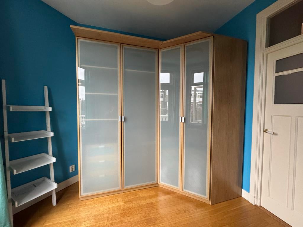 IKEA Pax kast met glazen deuren en lades, Huis en Inrichting, Kasten | Kledingkasten, Ophalen, Gebruikt, 200 cm of meer, Met lade(s)