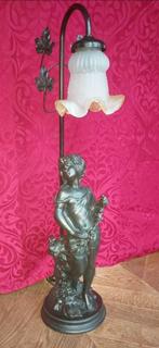 Art noveau Moreau bronzen tafellamp, Ophalen of Verzenden