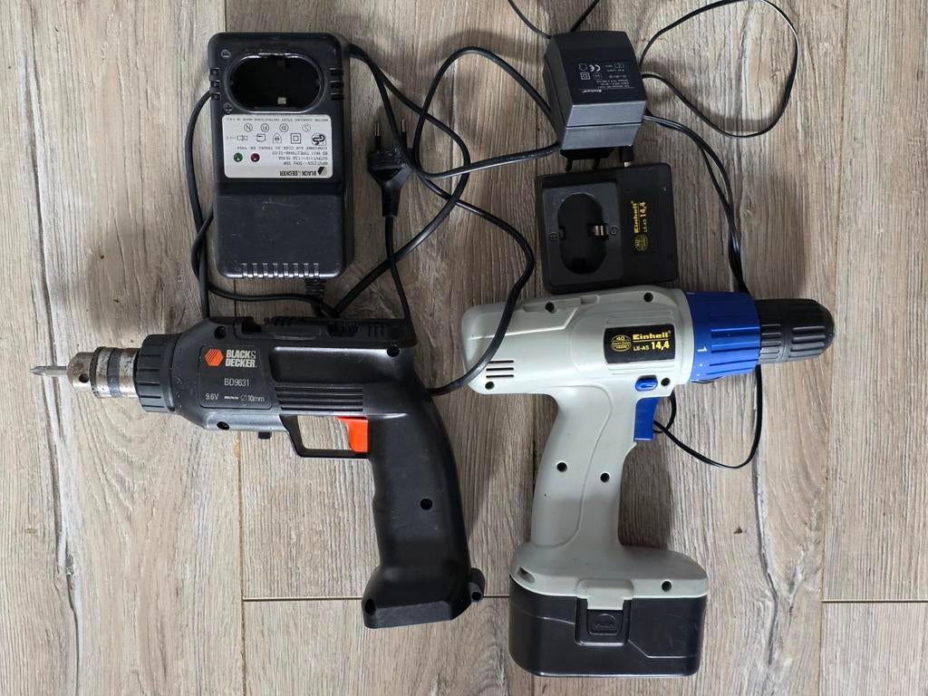 2 accuschroefmachine Black&Decker(geen accu) Einhell(defect), Doe-het-zelf en Verbouw, Gereedschap | Boormachines, Gebruikt, Boormachine