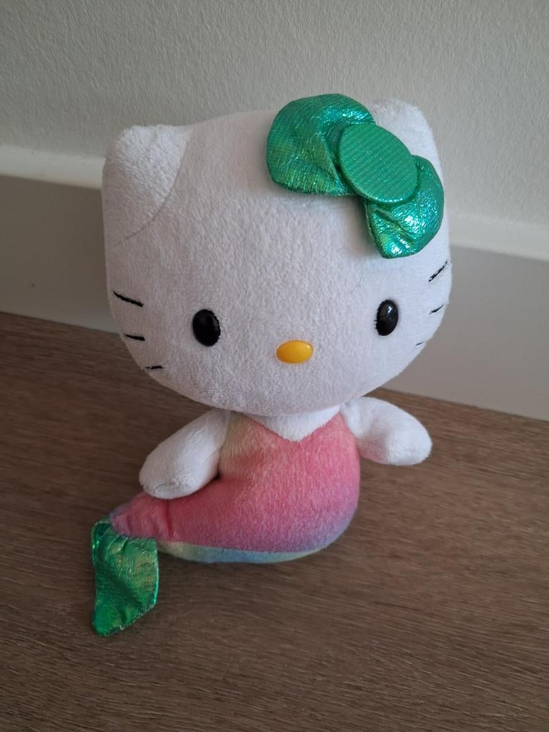 Knuffel Hello Kitty zeemeermin strik groen L1161, Kinderen en Baby's, Speelgoed | Knuffels en Pluche, Ophalen of Verzenden, Zo goed als nieuw