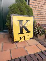 Oud antiek emaille bord K kabel PTT grondkabel 49 x 49 cm, Ophalen