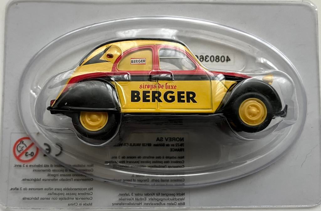 Norev Modelauto Citroën 2 CV met Reclame voor Berger Siroop, Ophalen of Verzenden, Nieuw, Auto, Norev