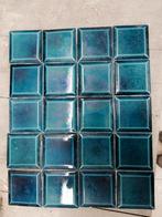 186 stuks antieke vierkante metrotegels petrol blauw 7,5x7,5, Ophalen
