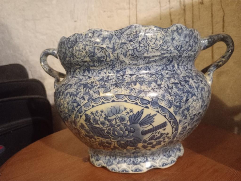Bombay Company cachepot blauw-wit porselein, Antiek en Kunst, Ophalen of Verzenden