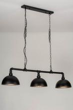 Industriële hanglamp met 3 kappen, Huis en Inrichting, Lampen | Hanglampen, Ophalen, Gebruikt, Metaal, 75 cm of meer