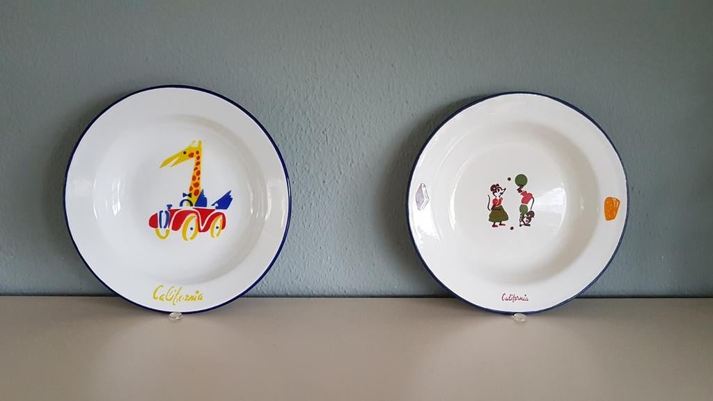 Emaille california bordjes, Ophalen of Verzenden