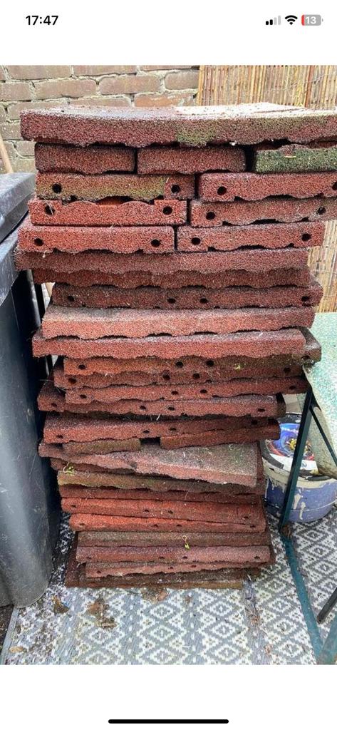 Rubber oude tegels 25 stuks, Overige materialen, Zo goed als nieuw, Minder dan 5 m², Ophalen