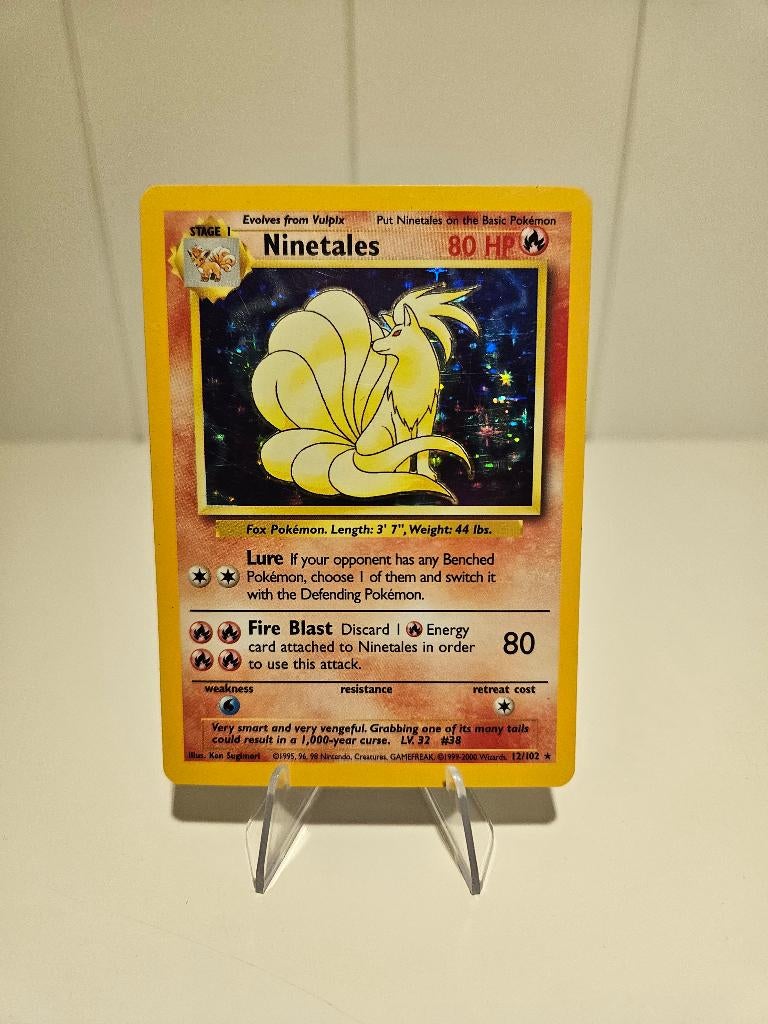 Ninetales 12/102 Base set ENG, Ophalen of Verzenden, Zo goed als nieuw, Losse kaart