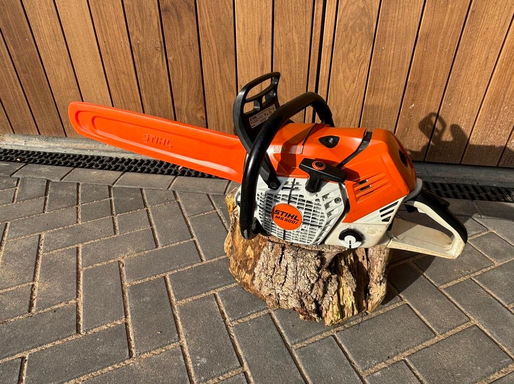 Stihl MS 500i benzine motorzaag bj. 2024 zeer nette!!, Ophalen of Verzenden, Zo goed als nieuw