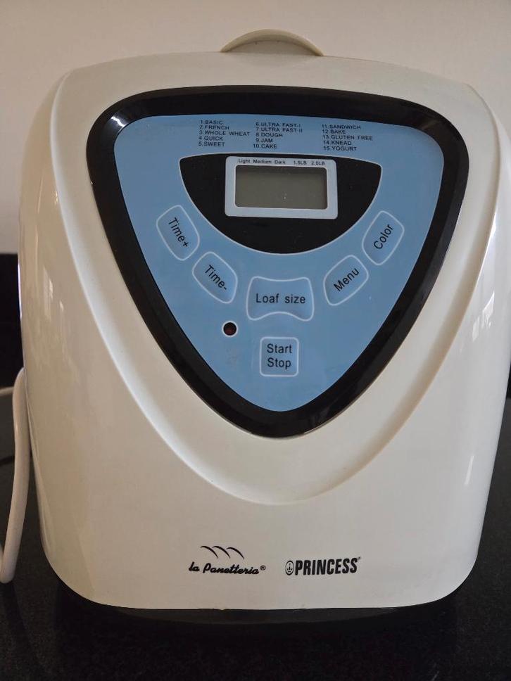 Princess broodbakmachine, Witgoed en Apparatuur, Broodbakmachines, Gebruikt, Met timer, 400 tot 800 gram deeg, Kijkvenster, Ophalen