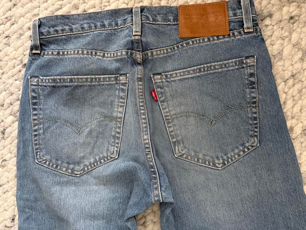 Levi’s jeans maat 30-32 model 512 blauw, Ophalen of Verzenden, Gedragen, Blauw, W32 (confectie 46) of kleiner