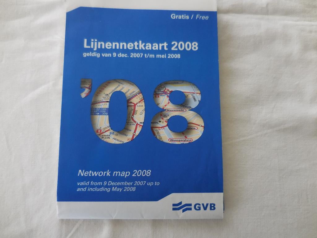 GVB Lijnennetkaart 2008, Ophalen, Zo goed als nieuw, Bus of Metro, Overige typen