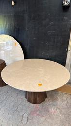 Japandi eettafel rond marmer 150 cm, Huis en Inrichting, Tafels | Eettafels, Ophalen, Japandi, 100 tot 150 cm, Rond