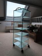 Glazen CD/DVD Rack op wielen - Modern en Praktisch, Huis en Inrichting, Woonaccessoires | Cd- en Dvd-rekken, Gebruikt, 75 tot 150 discs