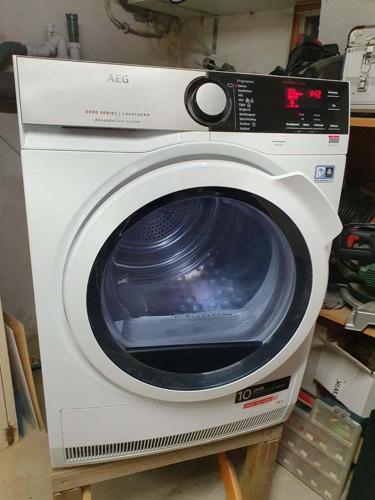 Wasdroger Aeg 8kg, Witgoed en Apparatuur, Ophalen, 8 tot 10 kg, Zo goed als nieuw, 85 tot 90 cm
