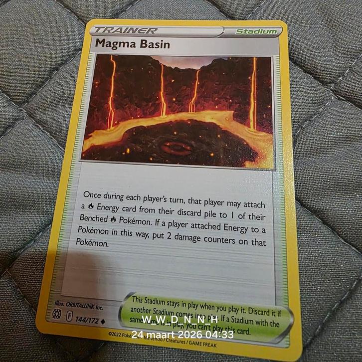 Magma basin 144/172 : pokemonkaart, Hobby en Vrije tijd, Verzamelkaartspellen | Pokémon, Losse kaart, Verzenden