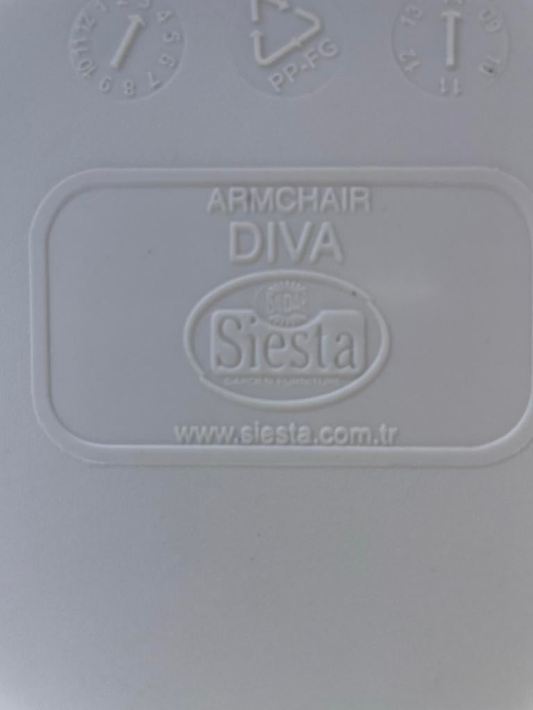 4 Siësta Diva tuinstoelen, Tuin en Terras, Tuinstoelen, Ophalen, Gebruikt, Kunststof, Stapelbaar