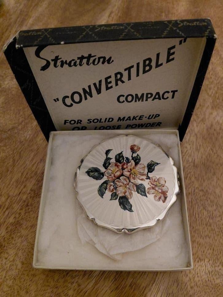 Antieke Stratton poedercomposiet met spiegeltje, Antiek en Kunst, Ophalen of Verzenden