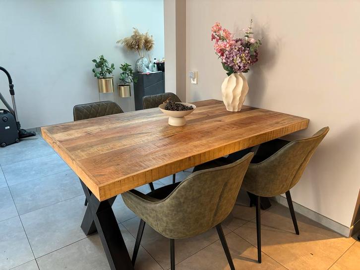 Rofra Home Eettafel met 4 eetkamerstoelen, Huis en Inrichting, Tafels | Eettafels, Gebruikt, 50 tot 100 cm, 150 tot 200 cm, Vier personen