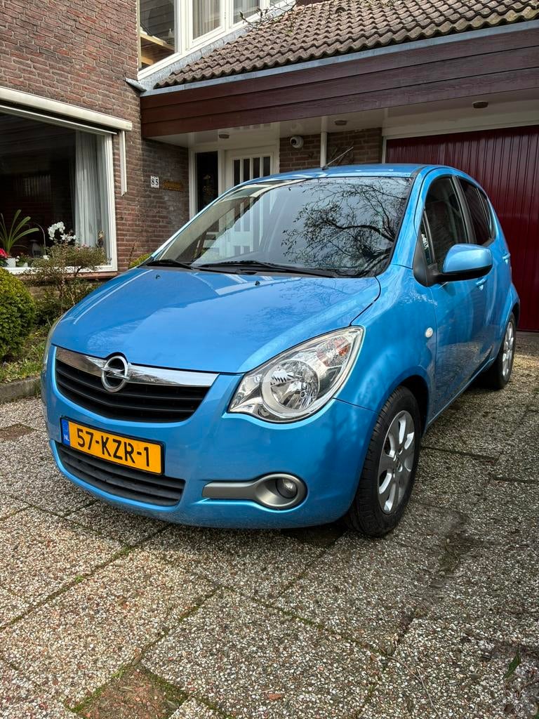 Opel Agila 1.0 12V Enjoy Style | Airco | 37000 km!, Auto's, Stof, 40 €/maand, Zwart, Blauw