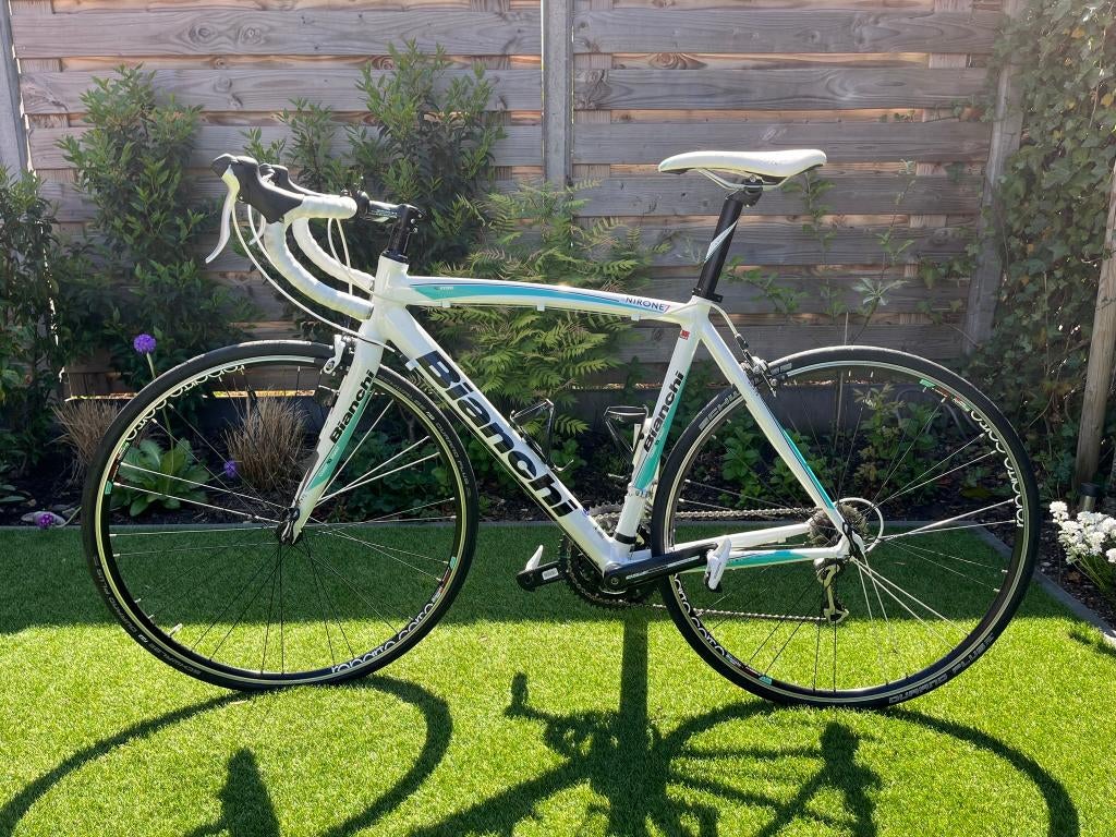 Bianchi Via Nirone 7 racefiets maat 55 wit/celeste zgan, Fietsen en Brommers, Fietsen | Racefietsen, Aluminium, Zo goed als nieuw
