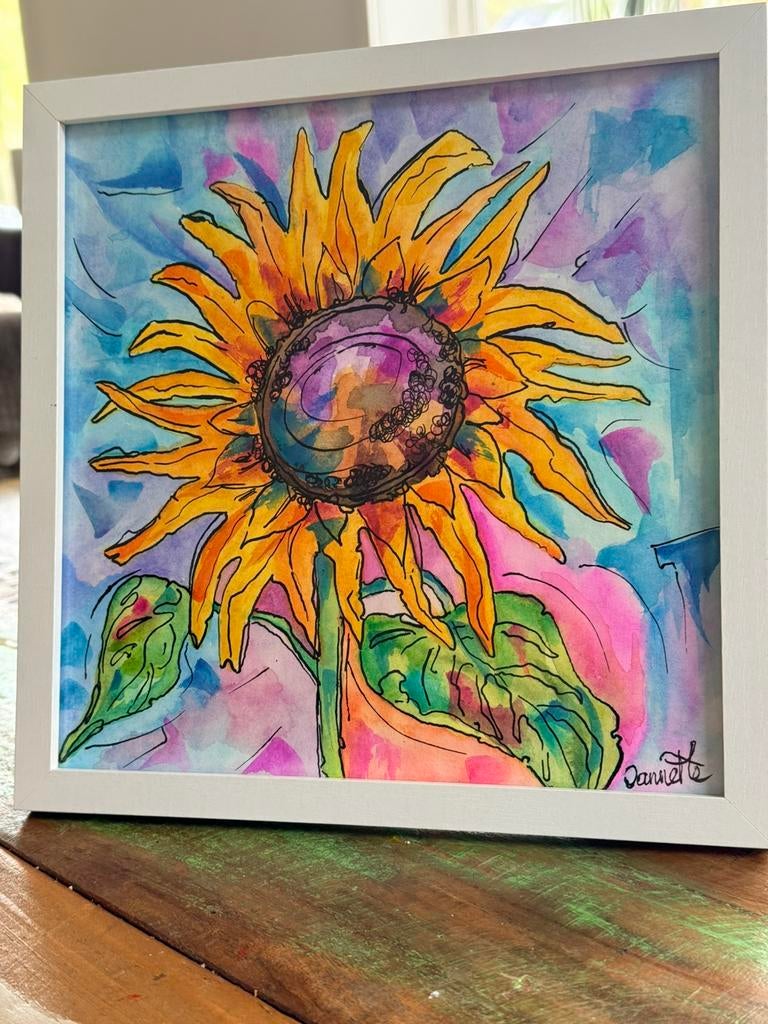 Kleurrijke Zonnebloem modern, Ophalen of Verzenden