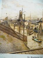 Oude schoolplaat met de haven van Rotterdam Maashaven, Ophalen of Verzenden, Stad- en Dorpsgezichten