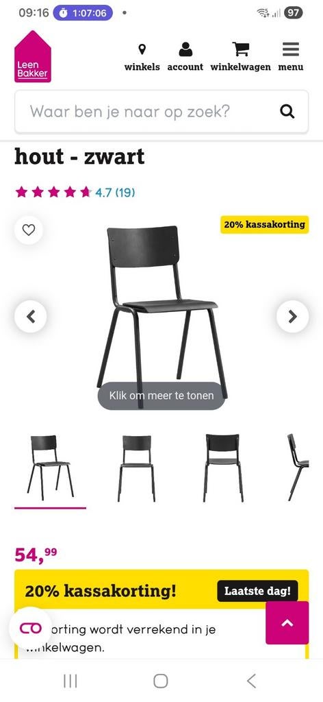 2 houten retro eetkamer stoelen leen bakker, Ophalen, 60 tot 90 cm