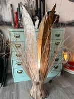 Vintage Capiz schelpen stoffen etnische Ibiza vloerlamp tulp, Huis en Inrichting, Vintage bohemian boho, Overige materialen, Ophalen of Verzenden