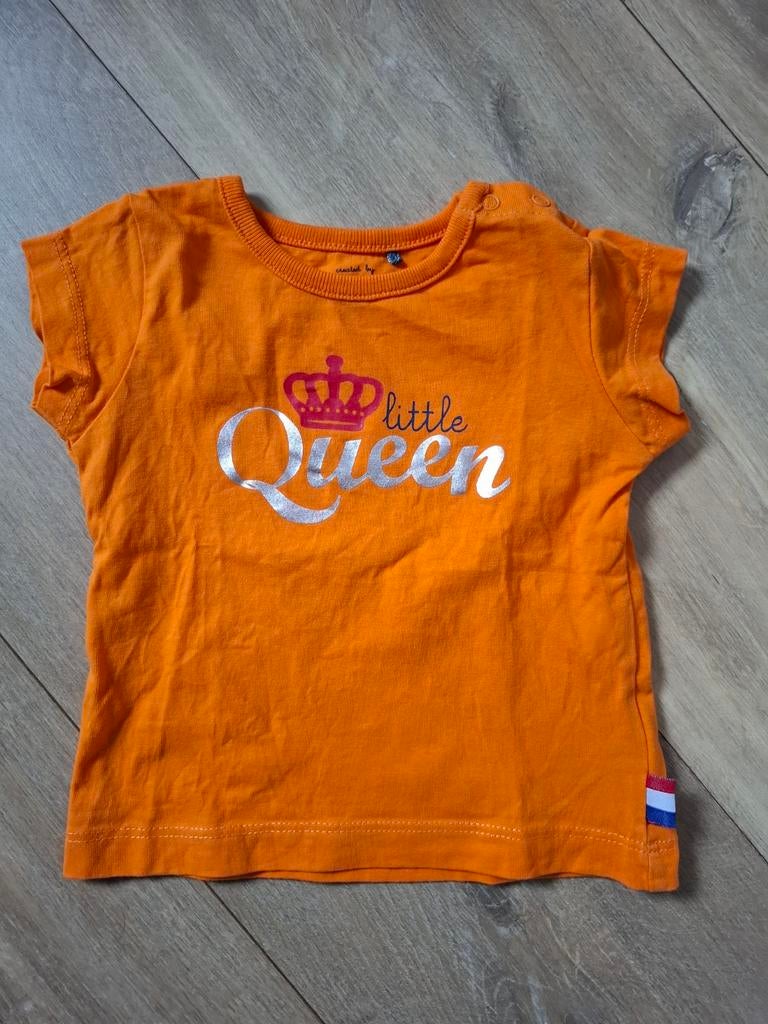 Koningsdag shirtje 'Little Queen' maat 62, Kinderen en Baby's, Babykleding | Maat 62, Meisje, Ophalen of Verzenden, Zo goed als nieuw