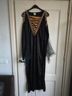 Carnavalsjurk Heks Halloween Tovenares zwart/goud maat 44, Maat 42/44 (L), Ophalen of Verzenden, Zo goed als nieuw, Halloween
