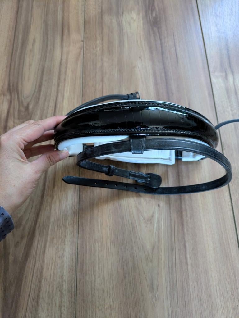 Neusriem lak leer full zwart wit, Dieren en Toebehoren, Ophalen of Verzenden, Nieuw, Dressuur