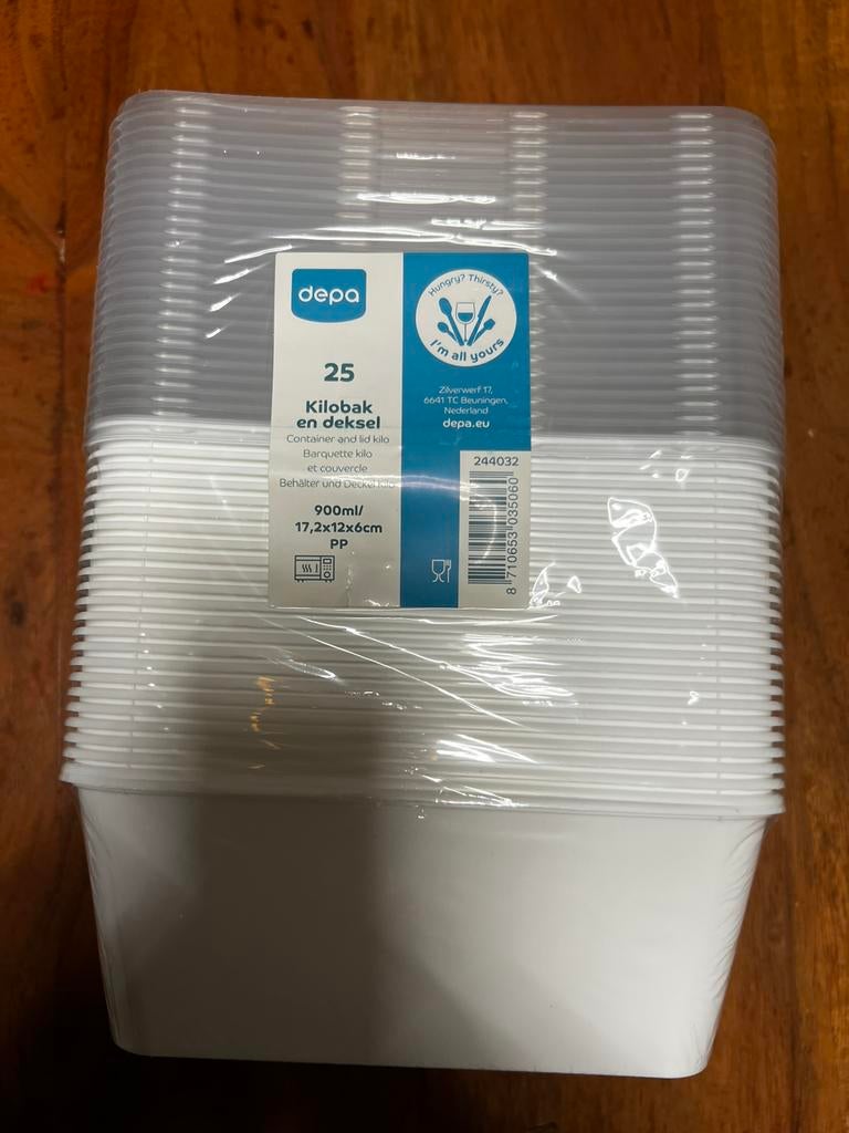 Nieuw depa kilobak en deksel 900ml 17.2x12.6cm, Ophalen of Verzenden, Nieuw