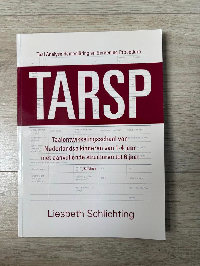TARSP - Taal Analyse Remediëring en Screening Procedure, Boeken, Liesbeth Schlichting, Sociale wetenschap, Ophalen of Verzenden
