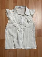 Top blouse wit ruches. Ibiza blouse topje., Maat 38/40 (M), Wit, Ophalen of Verzenden, Zo goed als nieuw