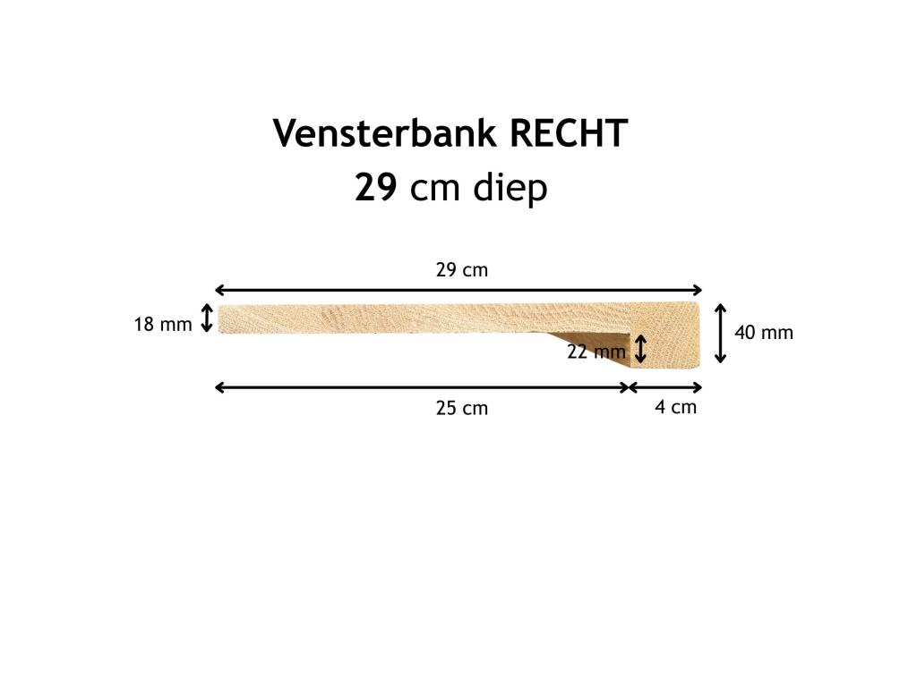 Vensterbank - Eiken overzet | Recht | Div. afm. OP VOORRAAD!, Niet ingevuld, Verzenden, Vensterbanken, Nieuw