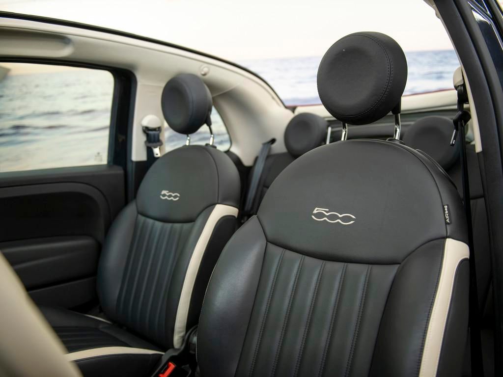 Fiat 500 C 1.0 Hybrid Dolcevita, NAP, Volledig leer incl gar, Auto's, Fiat, Voorwielaandrijving, Cabriolet, Zwart, Bedrijf