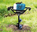 Motor- grondboor 2 Pk incl. 3 grondboren 100, 150 en 200 mm, Ophalen of Verzenden, Nieuw, Overige materialen, Tuinhek