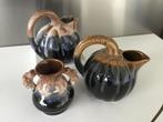 Frans Keramiek Gres Flammes ,2 Kruikjes 17cm Vaas 11,5 cm, Antiek en Kunst, Ophalen of Verzenden