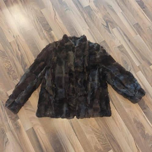 Donker bruine echte bontjas, Maat S/M, Ophalen of Verzenden, Gedragen, Maat 38/40 (M), Bruin