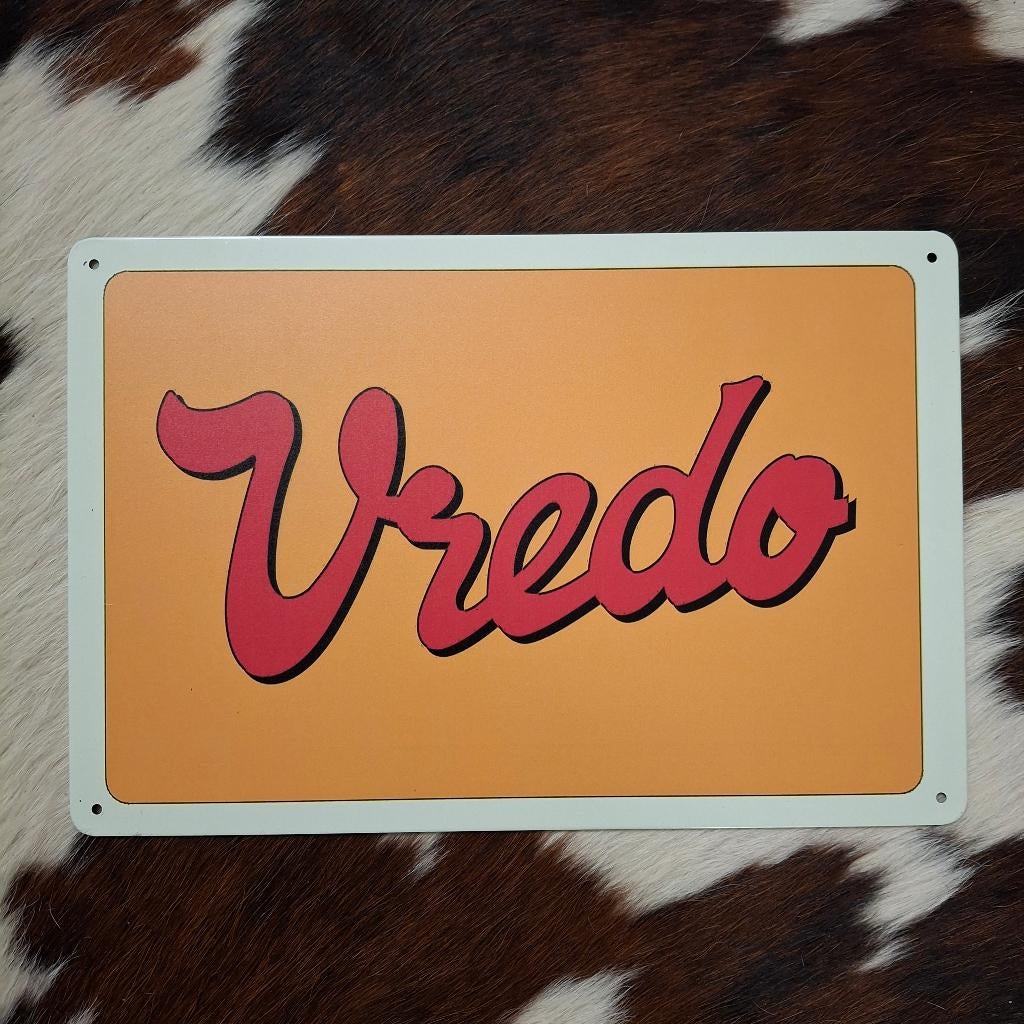 Vredo - Unieke metalen wandplaat, Metaal, 30 cm, Met ophangsysteem, Meerkleurig