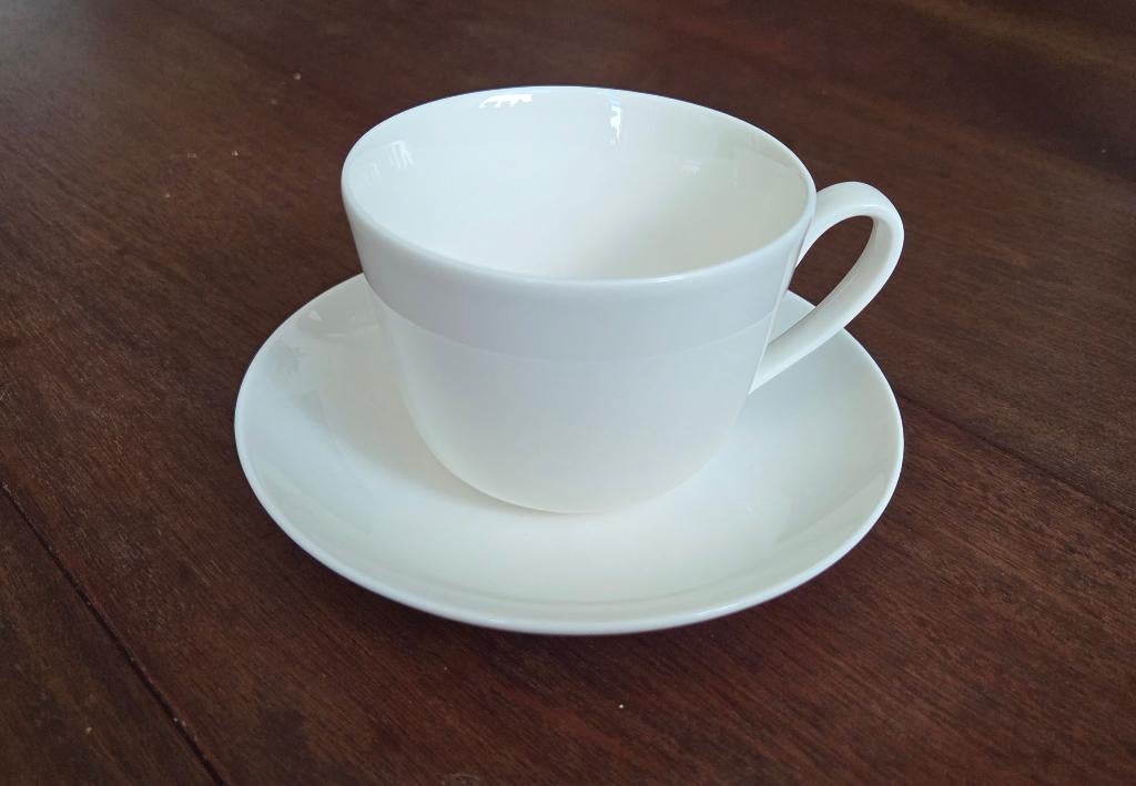 6x Villeroy & Boch kop en schotel Twist White, Ophalen of Verzenden, Zo goed als nieuw, Effen, Kop(pen) en/of Schotel(s)