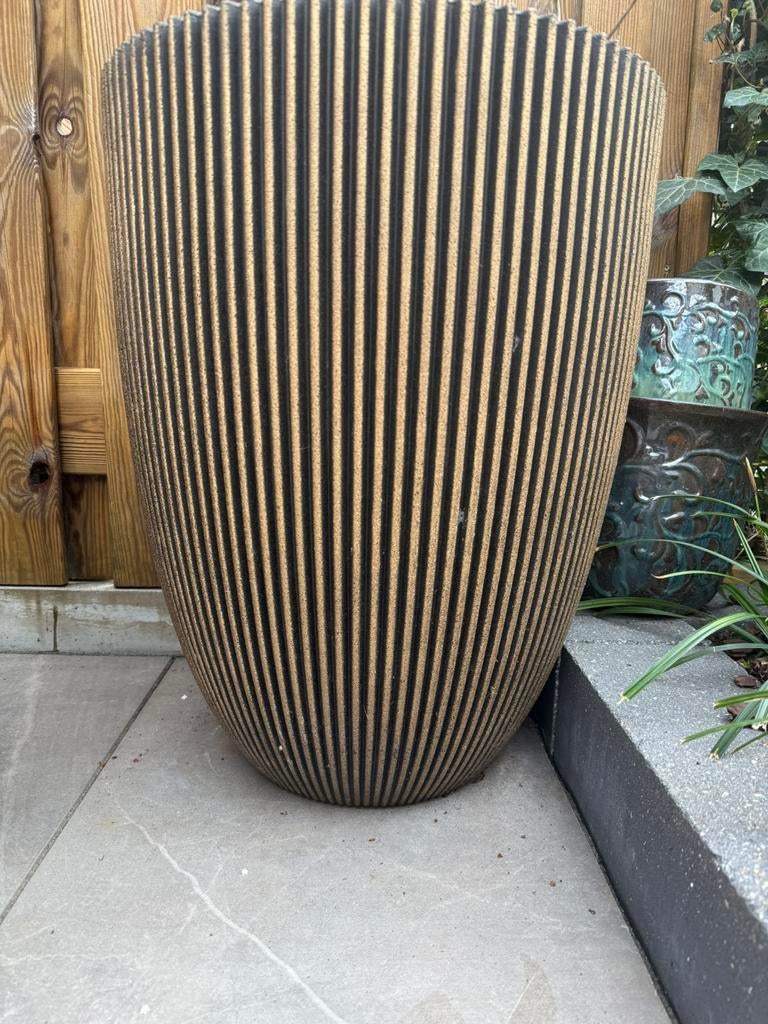 Capi nature Groove bloempot, Ophalen, Kunststof, 40 cm of meer, Rond