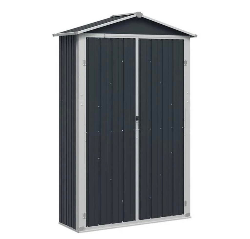 Tuinschuur 116x45x175 cm gegalvaniseerd staal grijs, nieuw, Minder dan 250 cm, Nieuw, Ophalen of Verzenden, Zonder ramen